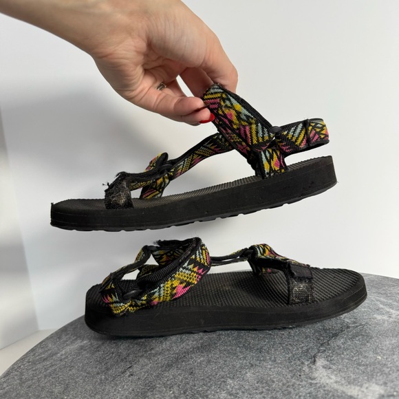 Teva Black Original Colorful Sandals 5 - Picture 6 of 11